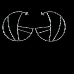 Silver Rhinestone Hoop Earrings